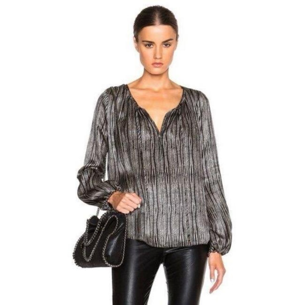 L'AGENCE Black Silk Constance Blouse NWT NEW REG $295 - Picture 1 of 3